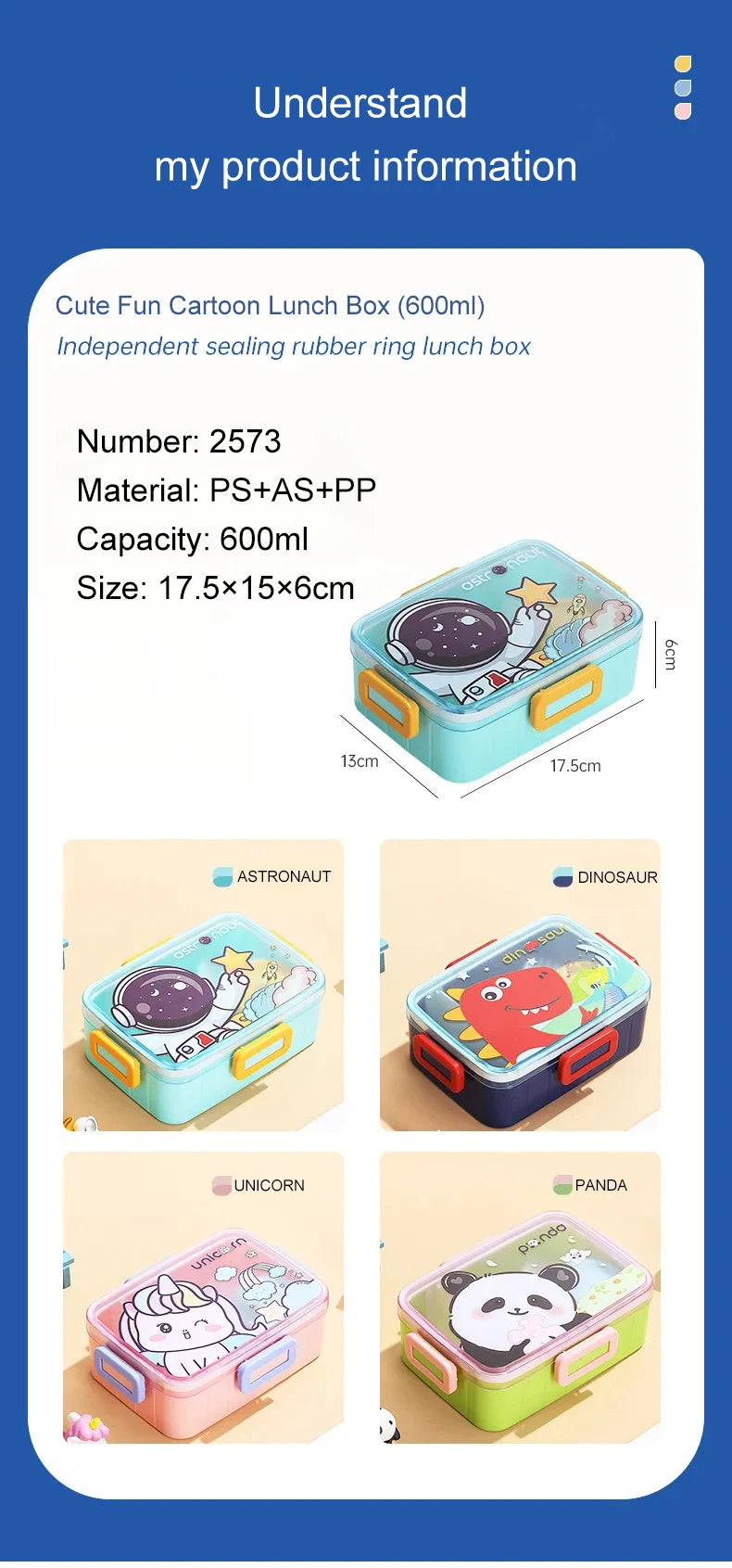 Cute Lunch Box for Kids Girls Boys With Compartments Bento Lunchbox School Child Leakproof Children's Food Snack Boxes New 2025