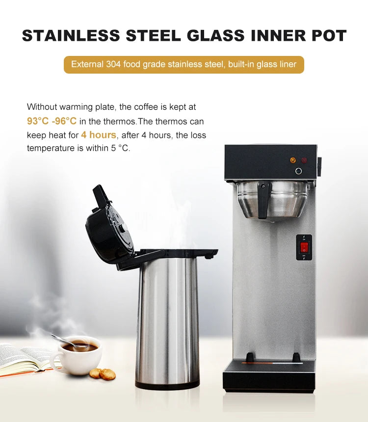 Large Capacity 2.2L Coffee Shop Appliances Coffee Brewer Multi Drink Commercial American Coffee Machine