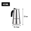 Moka Pot Machine Mocha Latte Pot Stainless Steel Mocha Espresso Coffee for Office Kitchen Italian Coffee Maker 2/4/6/9/12 Cups