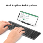 Folding Bluetooth Keyboard with Numeric Keypad Wireless Foldable Keyboard for iOS Android Windows Support 3 Devices
