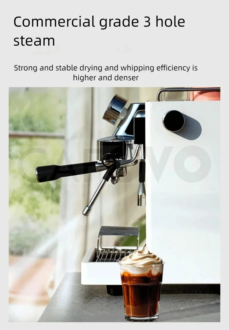 CAFOVO CM6005 Commercial Espresso Machine 3100W Dual Pump Triple Boiler PID Temperature Control 3-Hole Steam Wand Cafe Home Use