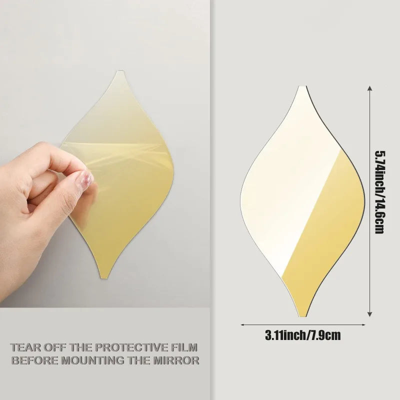 Acrylic Mirror Wall Sticker Self-adhesive Soft Mirror Without Punching Decorative Mirror Household Bathroom Makeup Mirror
