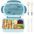 Bento Box Adult Lunch Box, Containers For Adults Men Women With 3 Compartments, Lunchable Food Container Back To School