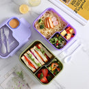 Bento Lunch Box For Kids Girls Cartoon Students Kawaii Cute Heated 3 Grid Sandwich Snack Food Box Special Canteen Food Storage