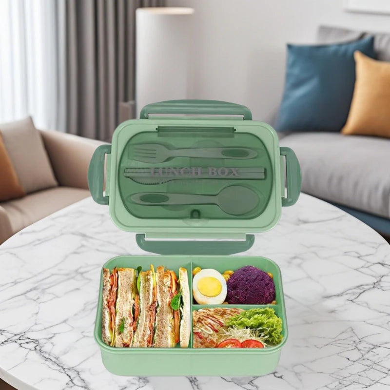 Bento Box Adult Lunch Box, Containers For Adults Men Women With 3 Compartments, Lunchable Food Container Back To School