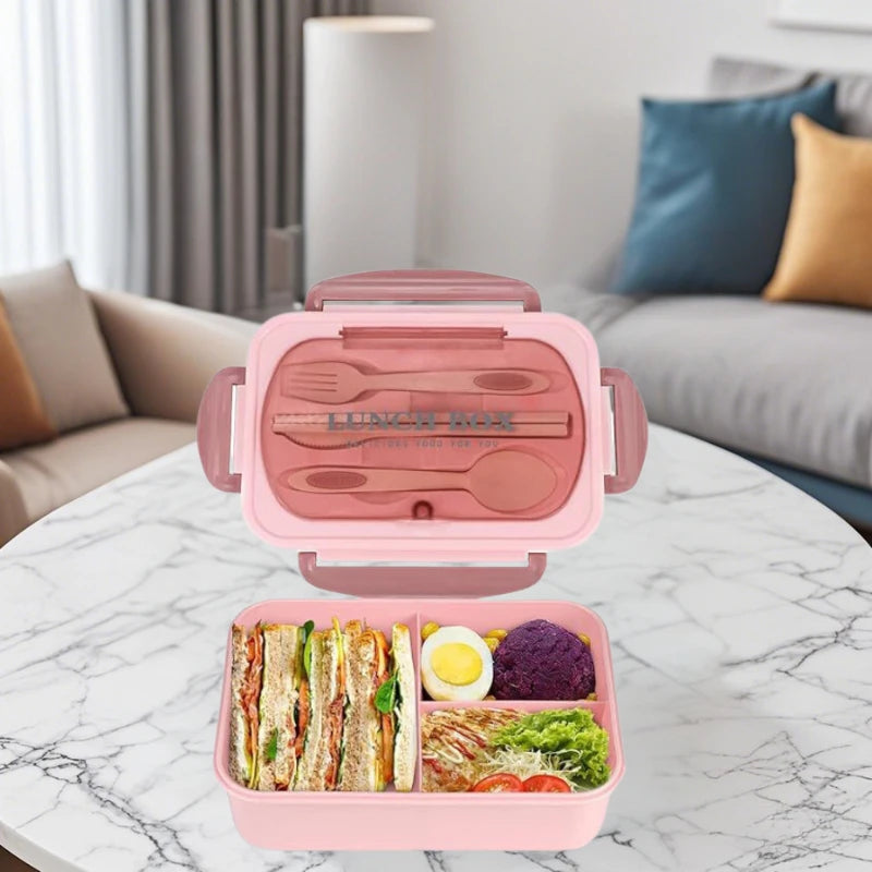 Bento Box Adult Lunch Box, Containers For Adults Men Women With 3 Compartments, Lunchable Food Container Back To School