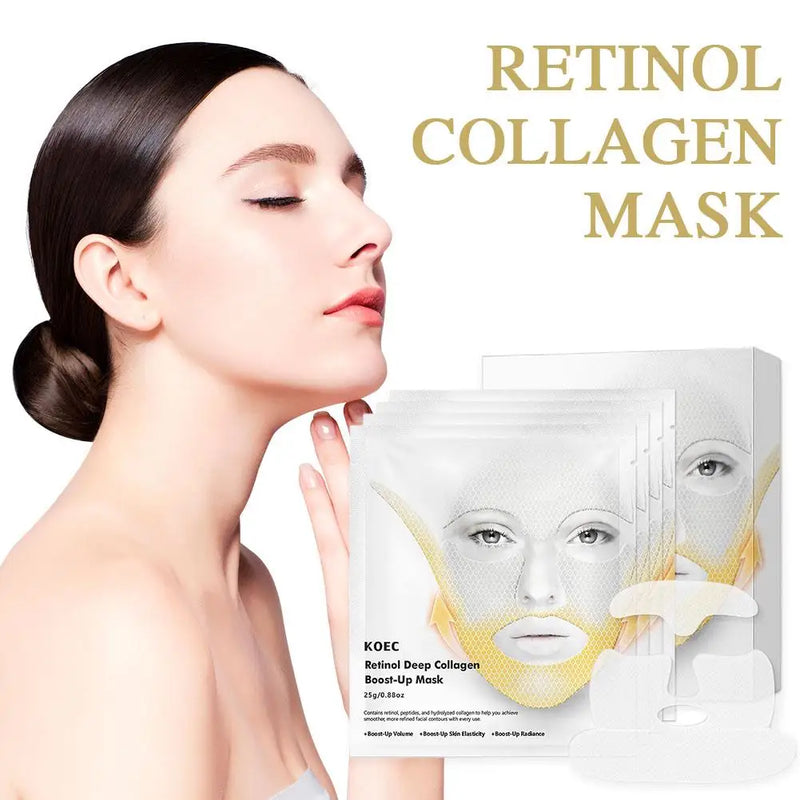 4PCS Bio-Collagen Real Deep Mask Hydrolyzed Collagen Soluble Rejuvenation Pore Shrinking Refresh Moisturizing Sheet Mask