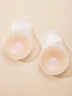 4Pcs 6.5cm Round Silicone Reusable Nipple Covers, Pull-Up Bra Pads, with Pull-On Design, Washable