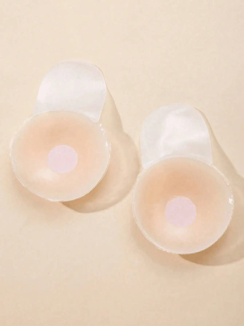 4Pcs 6.5cm Round Silicone Reusable Nipple Covers, Pull-Up Bra Pads, with Pull-On Design, Washable