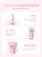 3pcs/set LAIKOU Vitamin C 24K Golden Sakura Skin Care Sets Face Cream Serum Eye Cream Moisturizing Anti Wrinkles Face Care Kit