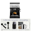 Bar Espresso Machine Cappuccino Mocha & Latte Maker With Milk Frother Make 2 Cups Coffee Grinder