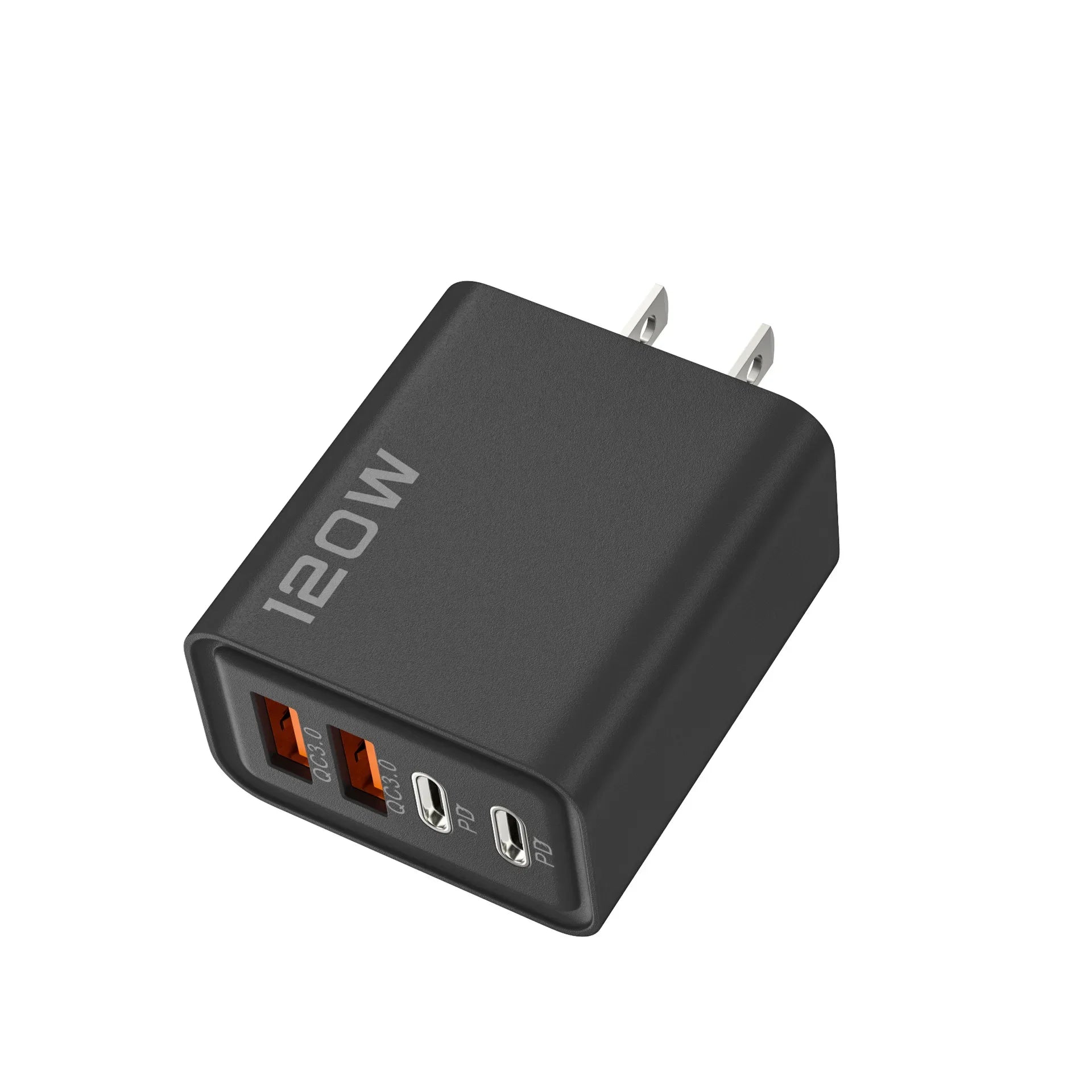 4 Port 120W Fast USB C Charger Wall Adapter 10A Type C Data Cable For iPhone Samsung Xiaomi Huawei Phone EU US UK USB Charger