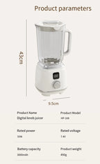 Portable Electric Juicer Blender 600ml USB Charging Fruit Smoothie Maker Lemon Orange Juicing Cup Compact Kitchen Appliance