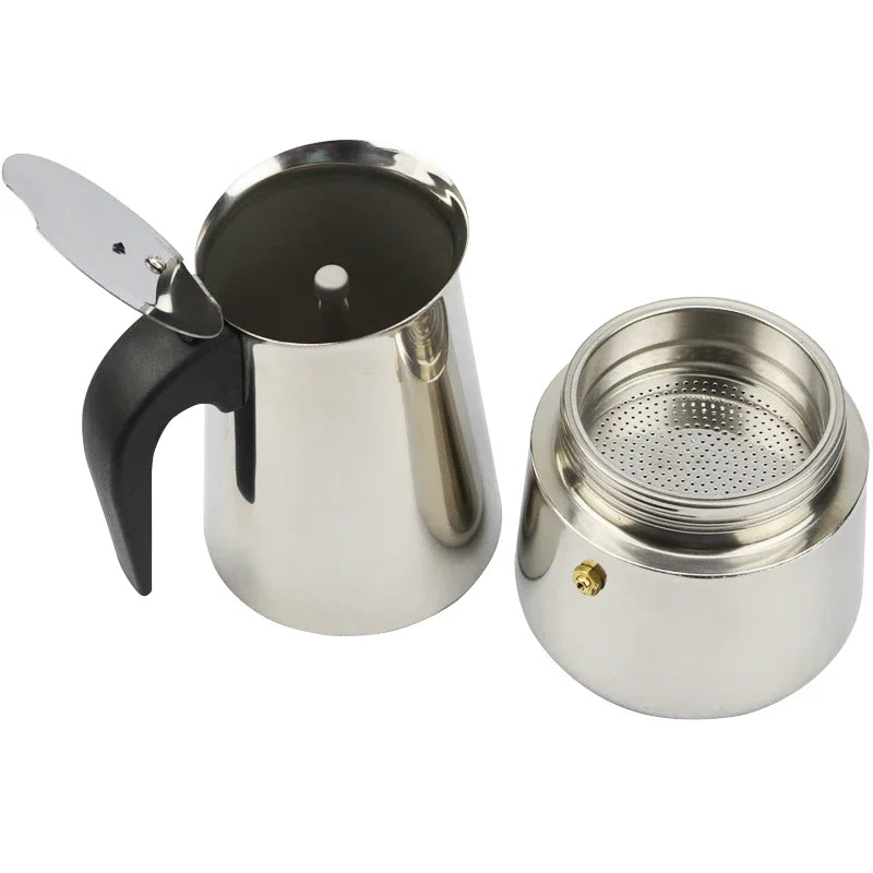 2/4/6/9 Cups Stainless Steel Coffee Maker Moka Pot Espresso Maker Cups Latte Percolator Stove Top Espresso Pot