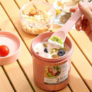 Bento Lunch Box Salad Oatmeal Breakfast Double Cup Cereal Nut Yogurt Container Set with Dressing Holder Fork Meal Preparation
