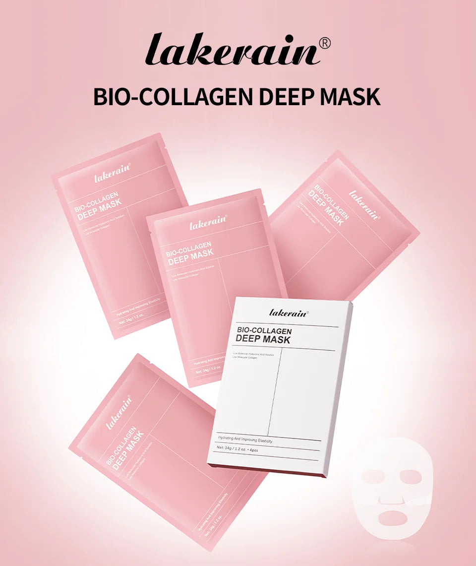12pcs Bio-Collagen Real Deep Mask Elasticity Improvement Brighten Skin Pore Minimizing Firming Radiance Anti-Aging Skincare