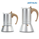 JUSTINLAU 3/6 Cups Italian Moka Coffee Maker Pot Aluminum Coffee Pot for Kitchen Mocha Espresso Latte Stovetop Filter Barista