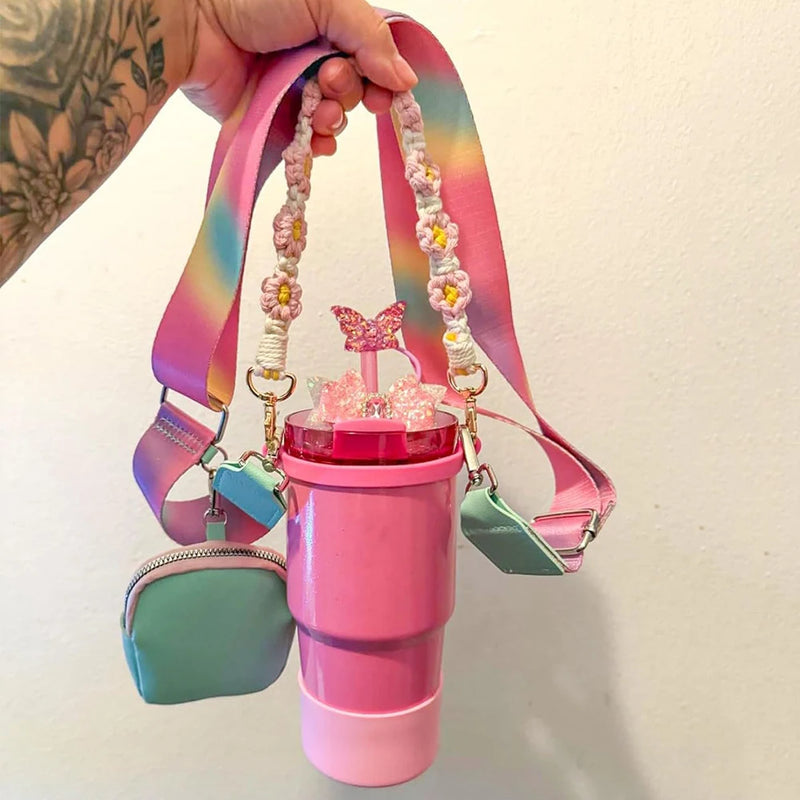 4Pcs Colorful Accessories Set for Stanley 30oz 40oz Tumbler Cup  Holder with Strap, Water Bottle Handle Strap Carrier Boot