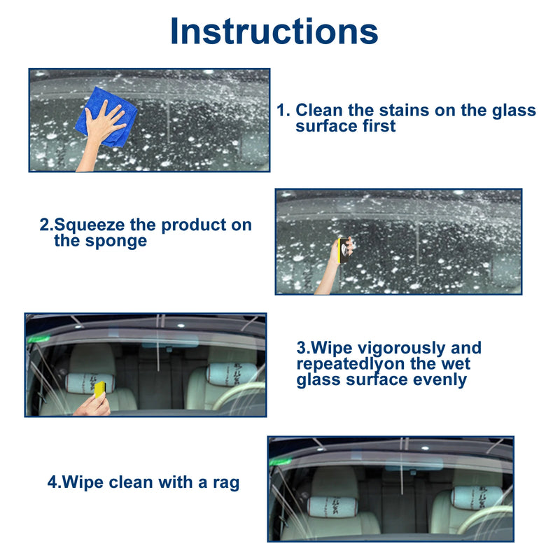 Car Glass Oil Film Cleaner Car Window Cleaning Automobile Windshield Remove Stains Automobile Windscreen Eliminate Greasy Dirt
