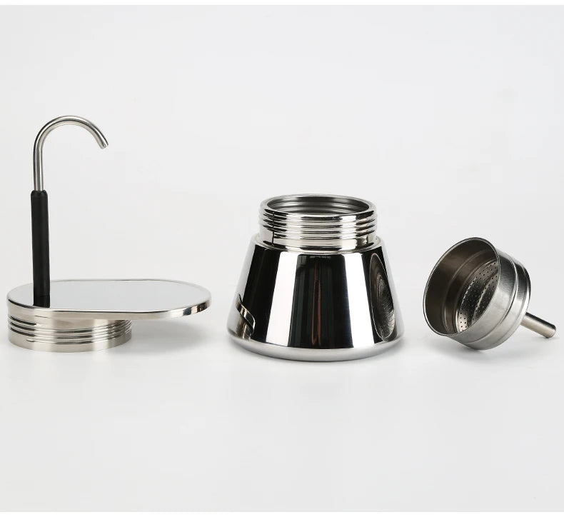 1 2 4Cups Espresso Coffee Maker Stainless Steel Mini Moka Pot With Unique Design