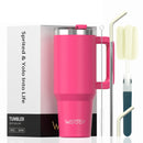 WATERSY 20/30/40oz Tumbler with Handle & Straw, Large Capacity Stainless Steel Thermal Cup, Vacuum Insulated Mug for Car, Travel