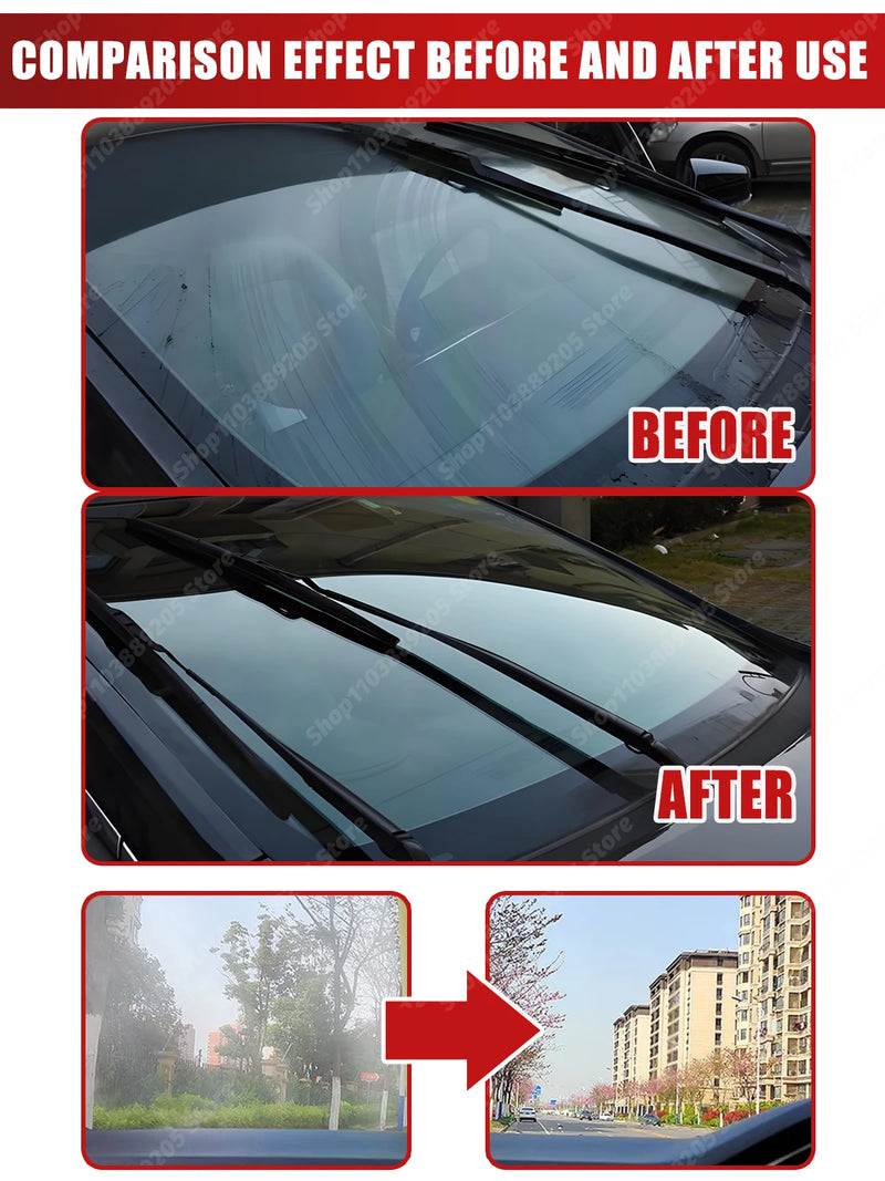Car Glass Oil Film Cleaner Car Window Cleaning Automobile Windshield Remove Stains Automobile Windscreen Eliminate Greasy Dirt
