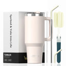 WATERSY 20/30/40oz Tumbler with Handle & Straw, Large Capacity Stainless Steel Thermal Cup, Vacuum Insulated Mug for Car, Travel
