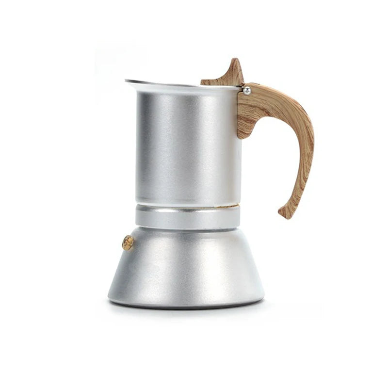 JUSTINLAU Italian Moka Coffee Maker Pot 3/6 Cups Aluminum Coffee Pot for Kitchen Mocha Espresso Latte Stovetop Filter Barista