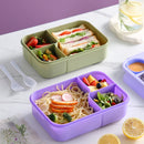 Bento Lunch Box For Kids Girls Cartoon Students Kawaii Cute Heated 3 Grid Sandwich Snack Food Box Special Canteen Food Storage