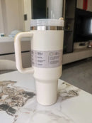 40 oz tumbler with handle and straw | Cup holder for travel | Insulated stainless steel cup | BPA- free |