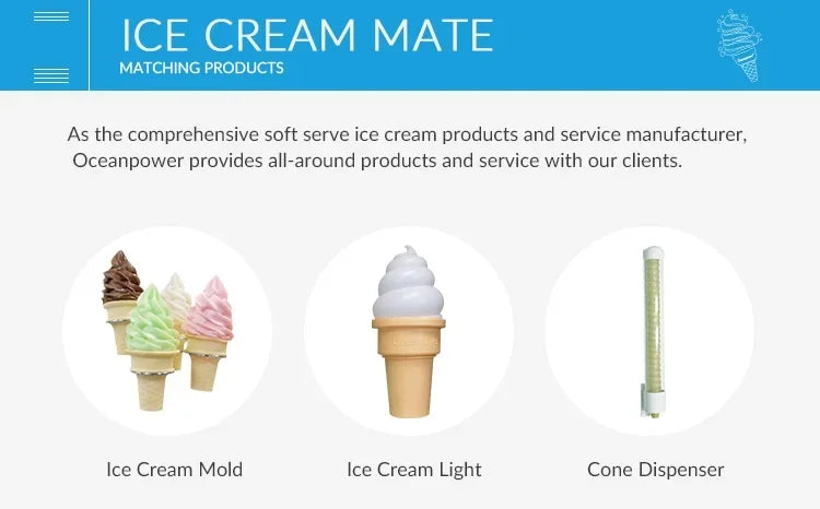 Oceanpower Commercial Table Top Three Flavors Soft Serve Ice Cream Machine Maker NE1430
