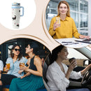 Large Tumbler With Handle And Straw Insulated Cup Holder Bottle For Hot Cold Drink 1000ml Reusable Tumblers Cupholder Iced