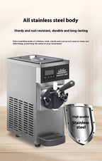 1Flavor Ice Cream Machine Commercial,Fully Automatic Soft Serve Maker with Digital Display, One TouchOperation for Home&Business