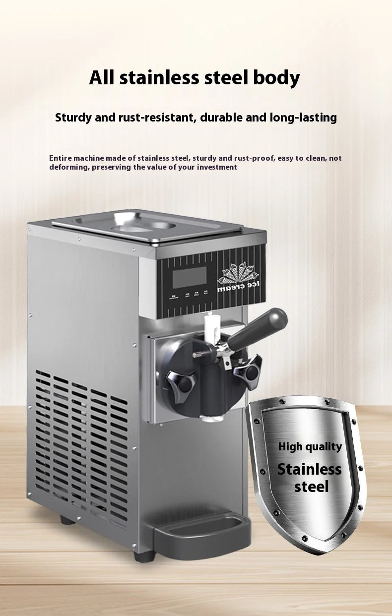 1Flavor Ice Cream Machine Commercial,Fully Automatic Soft Serve Maker with Digital Display, One TouchOperation for Home&Business