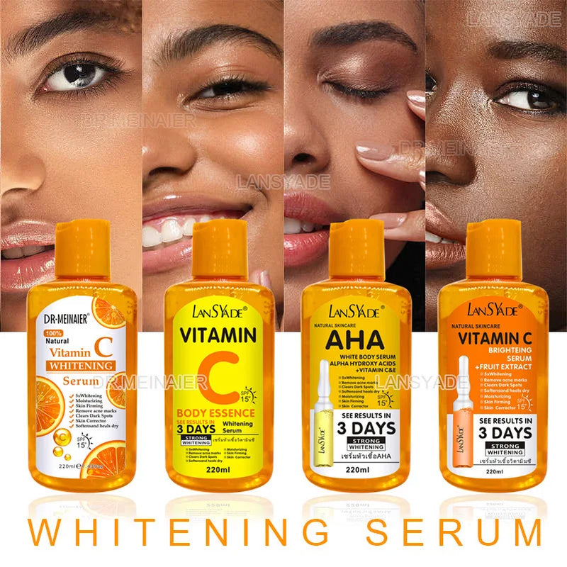 Vitamin C AHA Essence Original liquid Face Serum Brightning Moisturizing Turmeric Repairing Anti Aging Lifting Skin Care 220ml