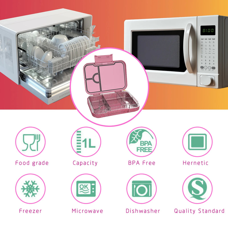 Bento Lunch Box for Kids: BPA Free Kids Bento Box Toddler Lunch Box for Daycare or School