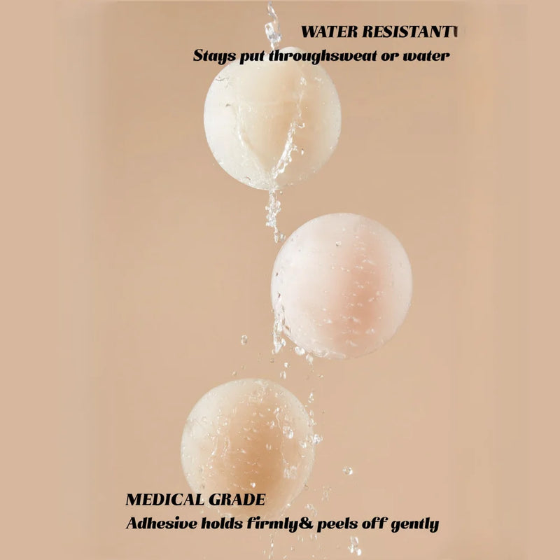 Nippies Nipple Cover - Sticky Adhesive Silicone Nipple Pasties - Reusable Pasty Nipple Covers for Women 5 Pairs Travel Set