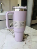 40 oz tumbler with handle and straw | Cup holder for travel | Insulated stainless steel cup | BPA- free |