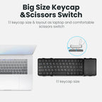 Folding Bluetooth Keyboard with Touchpad Wireless Foldable Keyboard with PU Leather for iOS Android Windows,Support 3 Devices