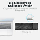 Folding Bluetooth Keyboard with Touchpad Wireless Foldable Keyboard with PU Leather for iOS Android Windows,Support 3 Devices