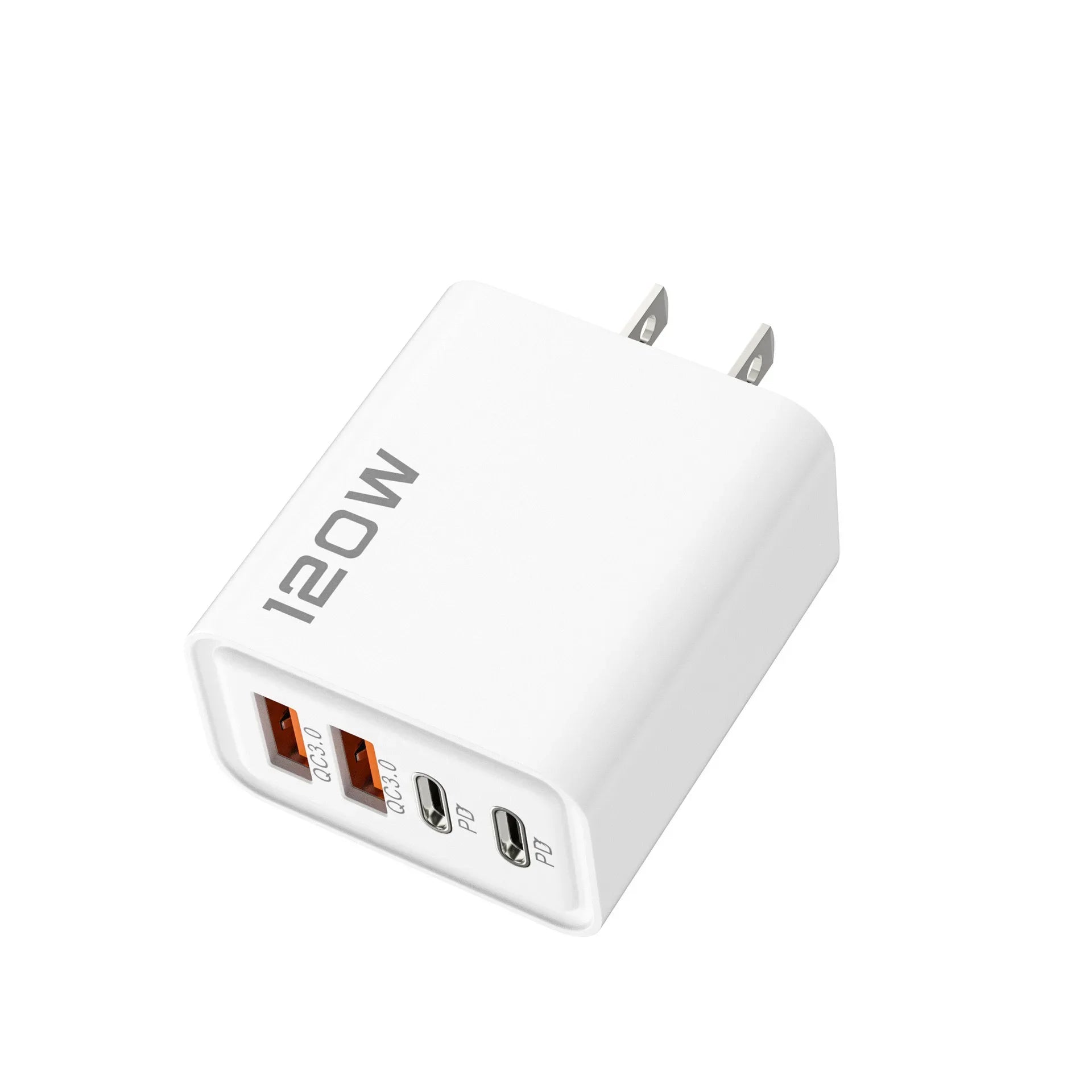 4 Port 120W Fast USB C Charger Wall Adapter 10A Type C Data Cable For iPhone Samsung Xiaomi Huawei Phone EU US UK USB Charger