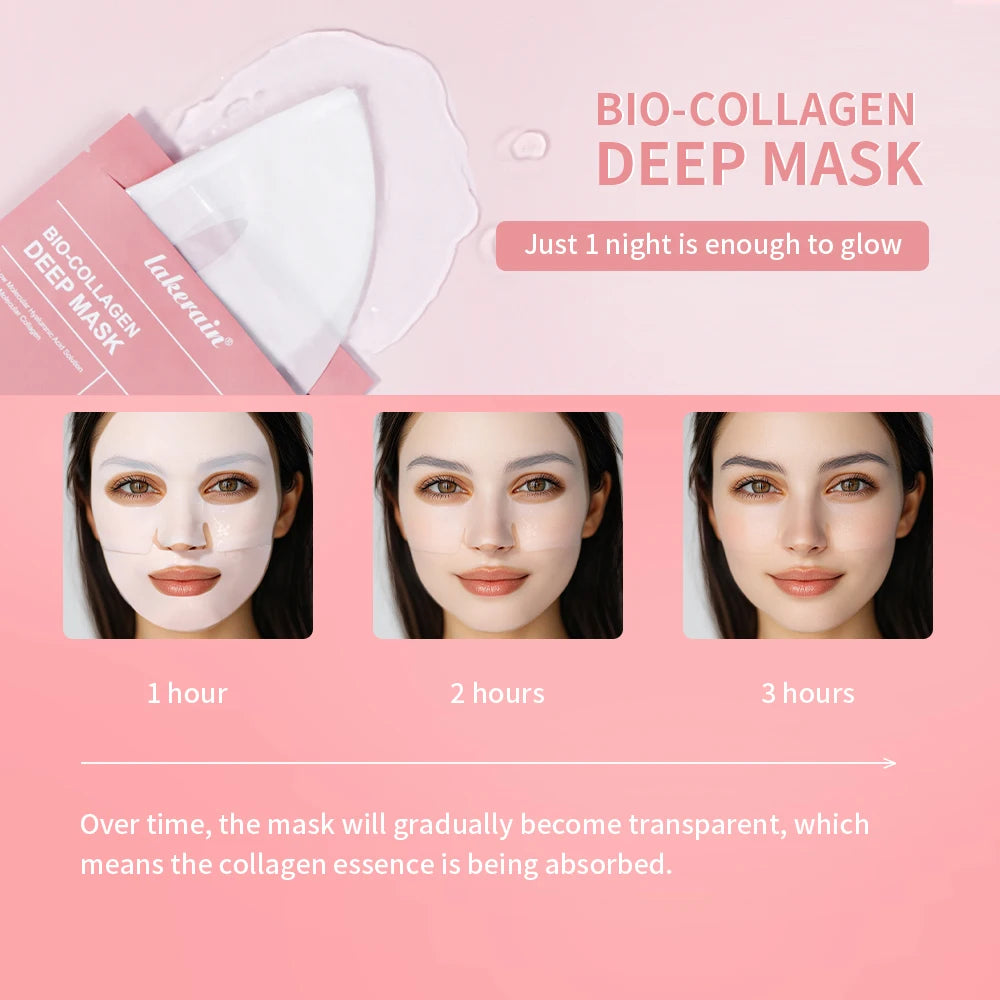 12pcs Bio-Collagen Real Deep Mask Elasticity Improvement Brighten Skin Pore Minimizing Firming Radiance Anti-Aging Skincare
