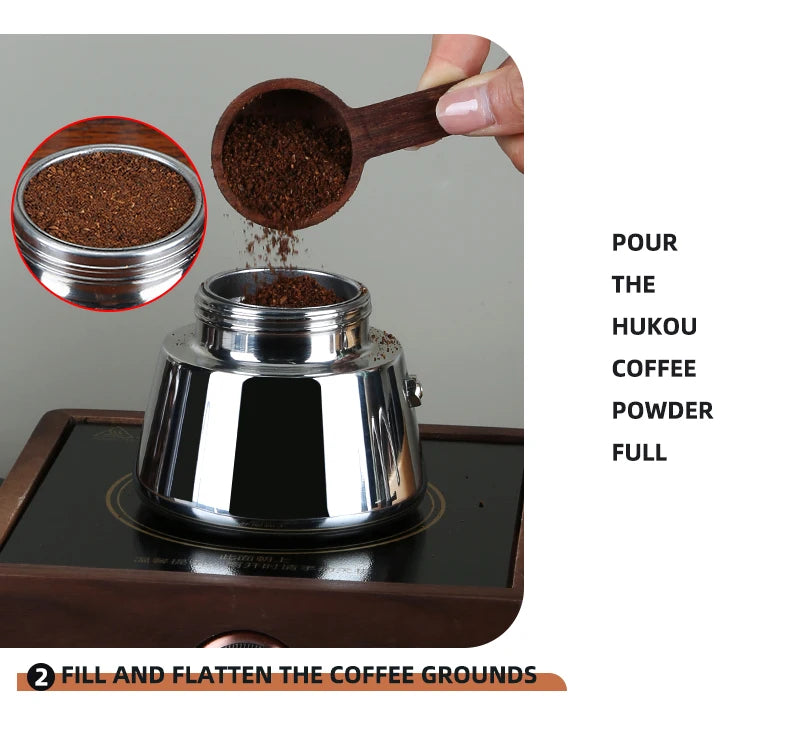 1 2 4Cups Espresso Coffee Maker Stainless Steel Mini Moka Pot With Unique Design