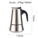Coffee Maker Pot Moka Coffee Maker Stainless Steel 2/4/6/9 Cups Mocha Espresso Latte Stovetop Filter Coffee Pot for Kitchen