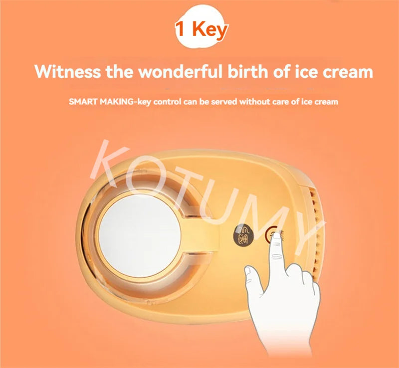 500ml Automatic Italian Ice Cream Machine Maker Mini Roll Soft Serve Hard Household Full Sorbet Fruit Dessert 220V