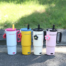 Cute Tumbler With Straw Handle Filter 750ml Large Thermos Bottle Stainless Steel Vacuum Water Bottle For Woman Office Travel Gym
