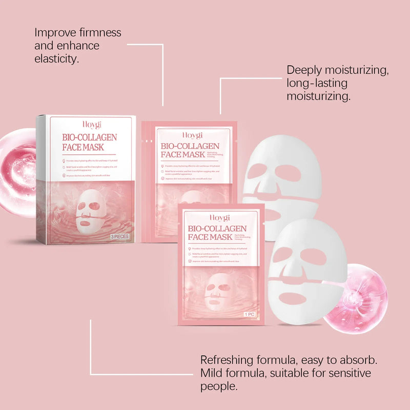 Bio-Collagen Real Deep Mask Hydrolyzed Collagen Soluble Rejuvenation Pore Shrinking  Brightening Refresh Moisturizing Sheet Mask