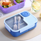 Bento Lunch Box For Kids Girls Cartoon Students Kawaii Cute Heated 3 Grid Sandwich Snack Food Box Special Canteen Food Storage