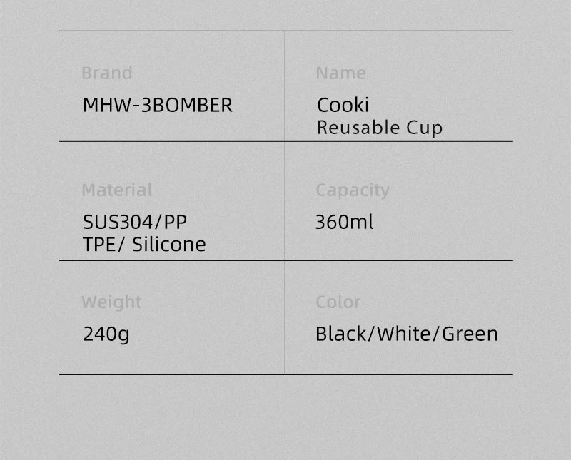 MHW-3BOMBER 360ML Stainless Steel Coffee Tumbler Portable Double Wall Thermal Mugs for Travel Camping Home Coffee Accessories