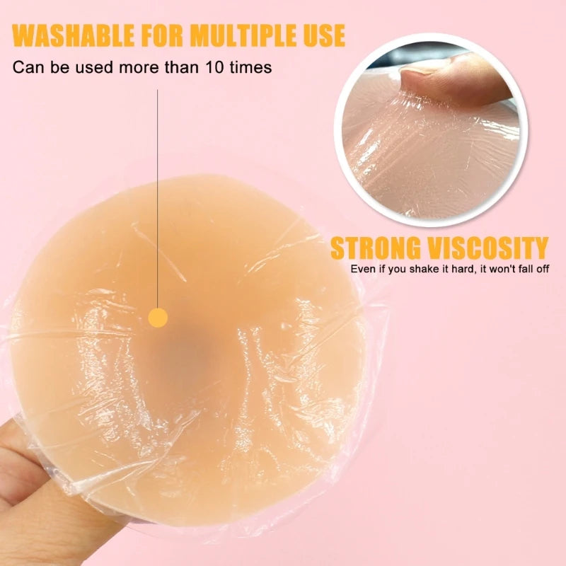 Nipple Covers for Women Girls Reusable Breast Petals Adhesive Nipples Stickers Silicone Pasties with Nipples Gifts